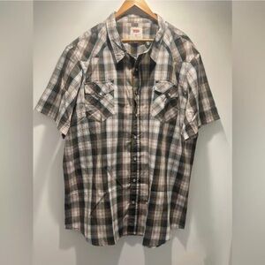 Levi's Black and White Plaid Button Down Shirt